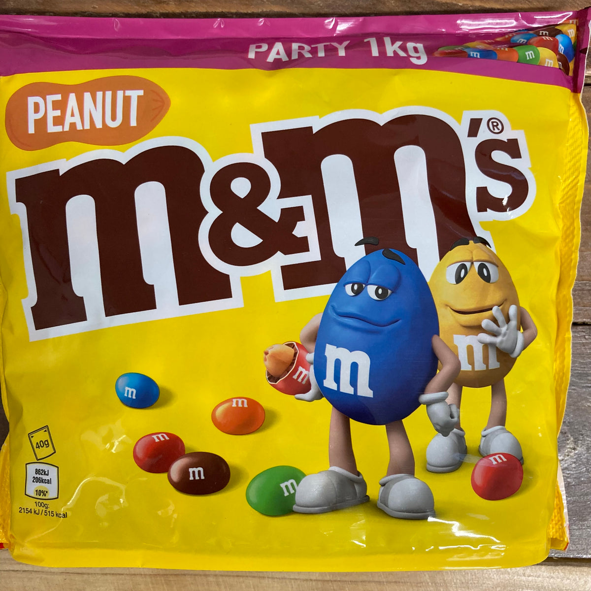 M&M's Peanut Party Bag Pouch 1kg Sweets Candy Chocolate